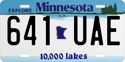 MN license plate 641UAE