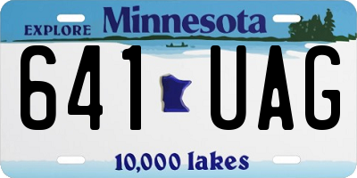 MN license plate 641UAG