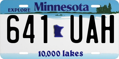 MN license plate 641UAH