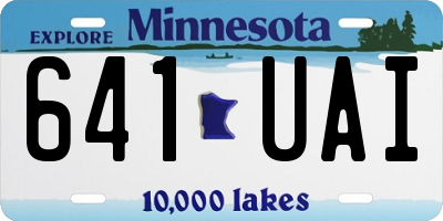 MN license plate 641UAI