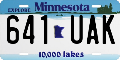 MN license plate 641UAK