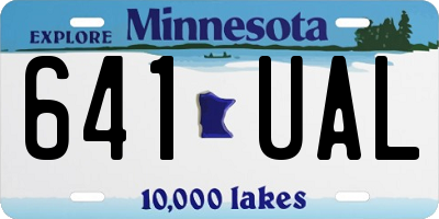 MN license plate 641UAL
