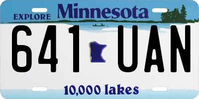MN license plate 641UAN