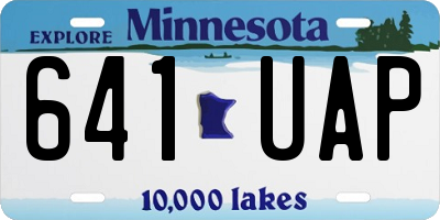 MN license plate 641UAP
