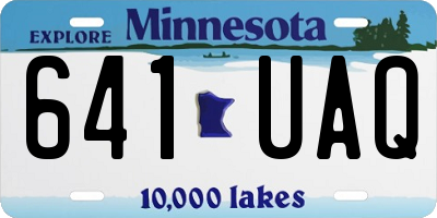 MN license plate 641UAQ
