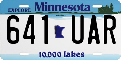 MN license plate 641UAR
