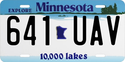 MN license plate 641UAV