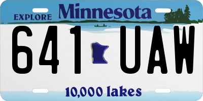 MN license plate 641UAW