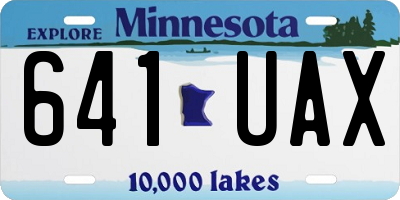 MN license plate 641UAX