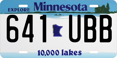 MN license plate 641UBB