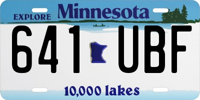 MN license plate 641UBF