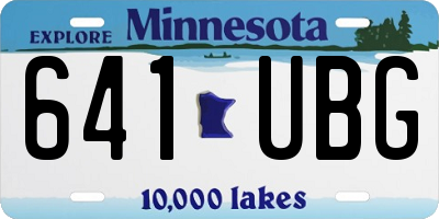 MN license plate 641UBG