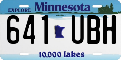 MN license plate 641UBH