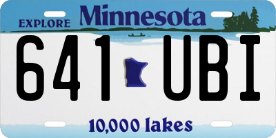MN license plate 641UBI