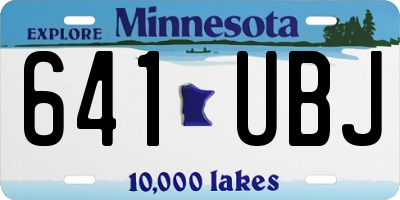 MN license plate 641UBJ
