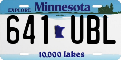 MN license plate 641UBL