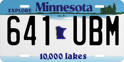 MN license plate 641UBM