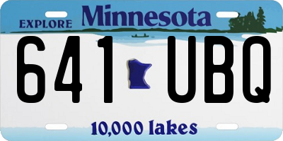 MN license plate 641UBQ
