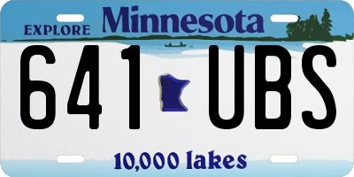 MN license plate 641UBS