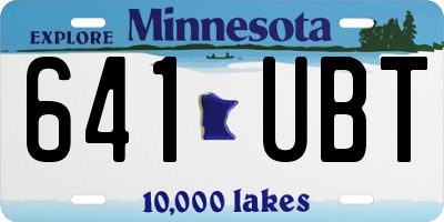 MN license plate 641UBT