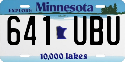 MN license plate 641UBU