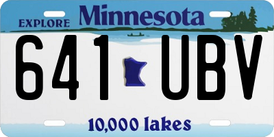 MN license plate 641UBV