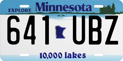 MN license plate 641UBZ