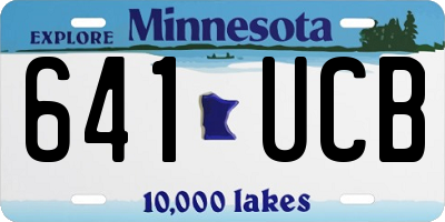 MN license plate 641UCB