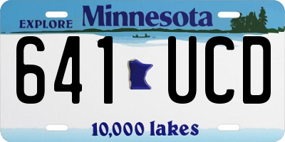 MN license plate 641UCD