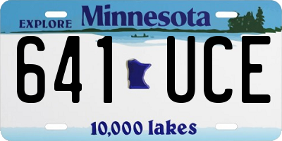 MN license plate 641UCE