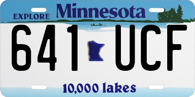 MN license plate 641UCF