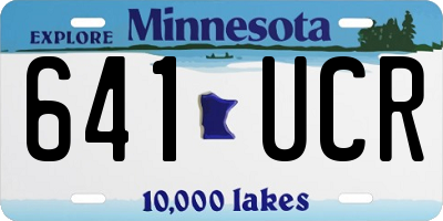 MN license plate 641UCR