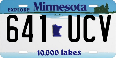 MN license plate 641UCV