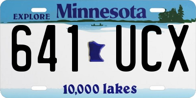 MN license plate 641UCX