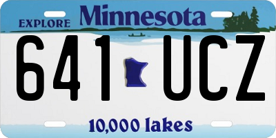 MN license plate 641UCZ