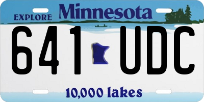MN license plate 641UDC
