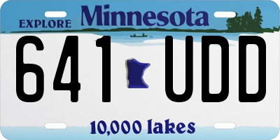 MN license plate 641UDD