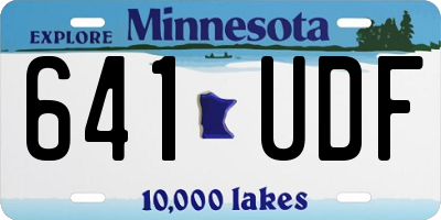 MN license plate 641UDF