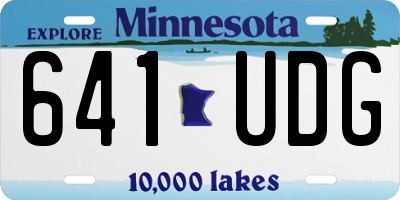 MN license plate 641UDG