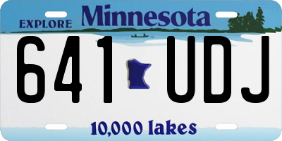 MN license plate 641UDJ