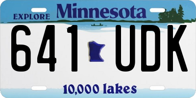 MN license plate 641UDK