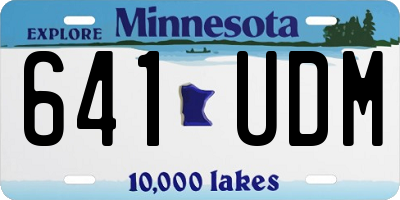 MN license plate 641UDM