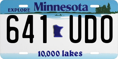 MN license plate 641UDO