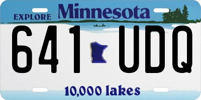 MN license plate 641UDQ