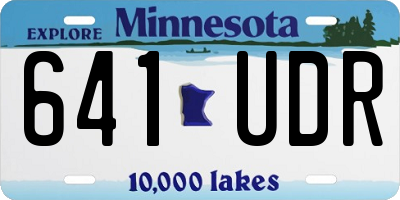 MN license plate 641UDR