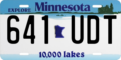 MN license plate 641UDT