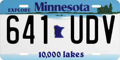 MN license plate 641UDV