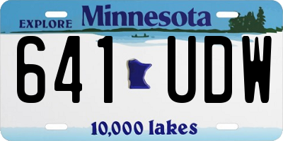 MN license plate 641UDW