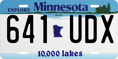 MN license plate 641UDX