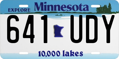MN license plate 641UDY